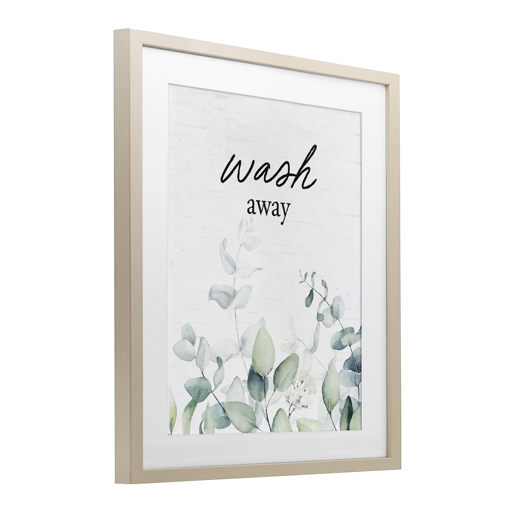 Wash Away Eucalyptus Birch Framed Print Under Glass, design by Lettered and Lined