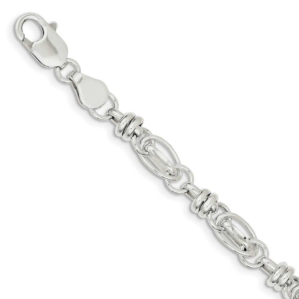 Solid .925 Sterling Silver 7.5inch Fancy Link Bracelet Solid .925 Sterling Silver 7.5inch Fancy Link Bracelet