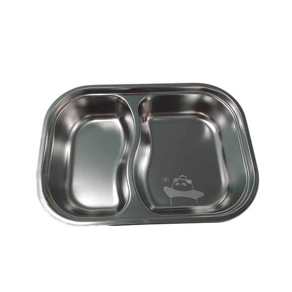 304 Stainless Steel Lunch Box Inner Container, 2 Compartments Removable Reusable Tray, 1.2 L Food Replace Container Compatible with Electric Lunch Box