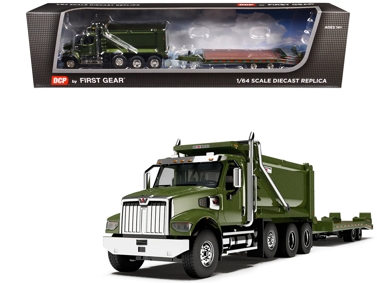 First Gear 1/64 Freightliner Cascadia Sleeper, Diecast Semi Truck