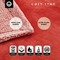 thumbnail image 6 of Deniau Flannel Reversible Sherpa Throw Blanket - Super Soft, 90" x 90", Fuchsia, 6 of 10