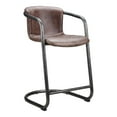 thumbnail image 2 of Moe's Home Collection Freeman Counter Stool Grazed Brown Leather-Set Of Two, 2 of 3