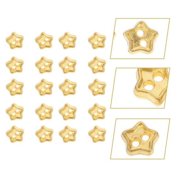BRIGHTFUFU 100Pcs Cute Small Star Buttons for Sewing and DIY Handmade Ornaments