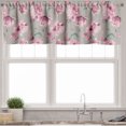 thumbnail image 3 of Ambesonne Nature Valance & Curtain, Garden Look Art Flower Print, 55"x45", Jade Green and Rose, 3 of 7