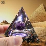 Luxtrada 7 Chakra Orgone Pyramid Natural Quartz Positive Energy Generator Orgonite Crystal, Reiki Healing, Meditation, Yoga, Spiritual Balance Crystals Stones