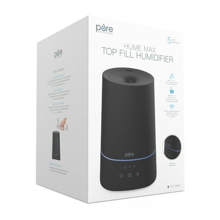 Pure Enrichment - HUME Max - Easy Top Fill Ultrasonic Cool Mist Humidifier - Black