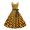 Yellow, variant on Joernso Women Dress Retro A-line Big Swing Tight High Waist Bow Decor Sleeveless V Neck Back Zipper Dot Print Contrast Color Party Wedding Prom Ball Gown Summer Midi Dress