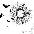 thumbnail image 4 of Corona Halloween Murciélago Con LED Artificial para Puerta Entrada Y Rojo, 4 of 9