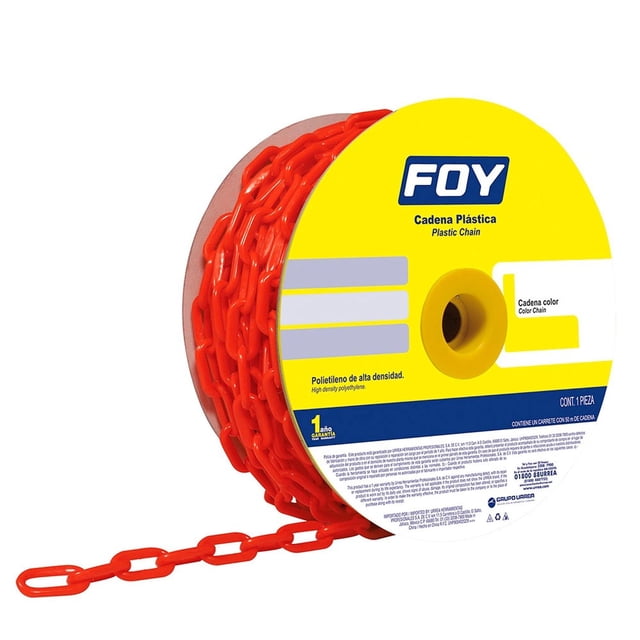 Cadena Plástica 6Mm 1/4 25M Color Rojo 143419 Foy SURTEK 143419