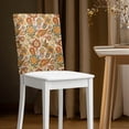 thumbnail image 2 of TSOVTHRID Bohemia Floral Orange Print Washable Chair Back Covers Dining Chair Protector Cover Elastic Chairs Slipcovers for Home Banquet Farmhouse Kitchen Dining Room, Set of 2, 2 of 7