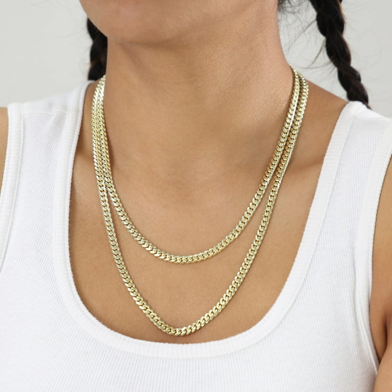 Nuragold 14k Real Yellow Gold Solid Miami Cuban Link 5mm Nuragold 14k Real Yellow Gold Solid Miami Cuban Link 5mm