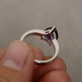 thumbnail image 2 of Natural Amethyst Ring Purple Crystal Gemstone Ring Silver Heart Cut Quartz Ring Engagement Ring February Birthstone Ring, 2 of 3