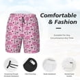 thumbnail image 5 of Lsque Mens Swim Trunks Cute Watermelon Flamingo Pattern - Bathing Suit Compression Liner - Beach Swim Shorts Swimwear - (S-3XL) - Stretch Quick Dry -, 5 of 9
