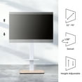thumbnail image 4 of FITUEYES Universal Swivel Corner Television Stand with a Shelf, Wood White, 15.5'' W, 4 of 7