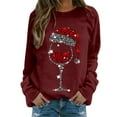 thumbnail image 1 of Kcodviy Chandail en Molleton pour Femmes Joyeux Chandail en Molleton Universitaire Femmes Imprimé de Noël Col Rond Chandail à Capuche Extraterrestre Femmes Ajusté chandail Hauts Confortables Chandails en Molleton Femmes Manches Longues Chemises d'Entraînement Amples, 1 of 4