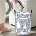 thumbnail image 5 of Daiia Happy Snowmen Snowfall Round Laundry Basket with Handles Thickened Waterproof Circular hamper,Dirty Clothes Storage Basket for Bedroom,Bathroom,College Dorm-Medium, 5 of 6