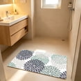 thumbnail image 4 of Ke1Clo Absorbent Non-Slip Bathroom Rug, 40x60cm Plastic Floral Floor Mat for Shower Room, Quick-Drying Bath Mat with Dirt-Trapping Design for Entrance Kitchen, Mint Green, 4 of 6