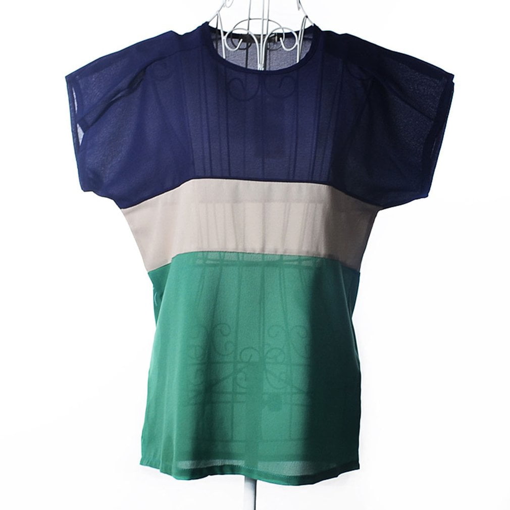 Women Short Sleeved Tops Chiffon Shirt 