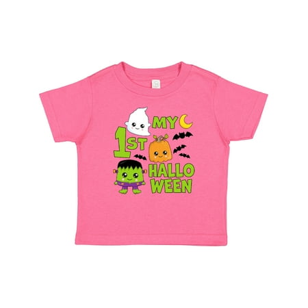 

Inktastic My 1st Halloween with Ghost Monster and Pumpkin Gift Baby Boy or Baby Girl T-Shirt