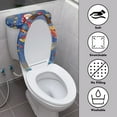 thumbnail image 3 of Renewold Christmas Theme Toilet Lid Cover Set 2 Pieces Xmas Ball Santa Toilet Lid Cover Tank Lid Covers with Elastic Edge Keep Toilet Bathroom Clean, 3 of 6