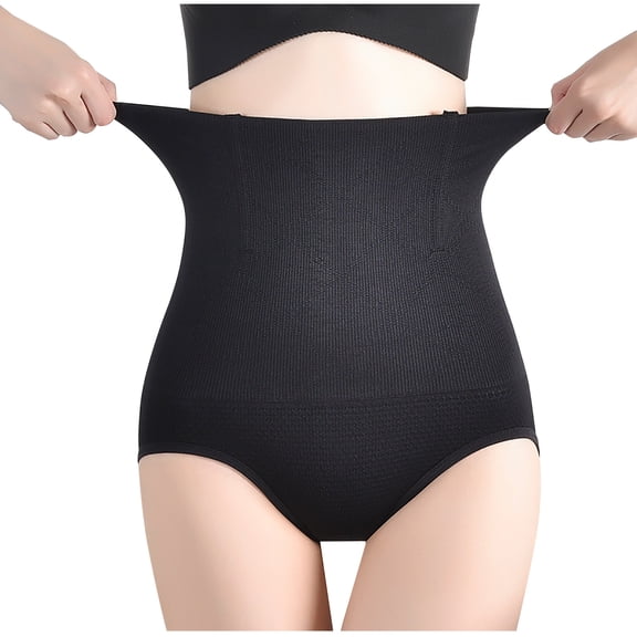 Fewfanhot Women's High Waist Ribbed Tummy Control Shapewear Briefs Seamless Compression Butt Lifting Panties Breathable Comfort Shaper for Daily Wear