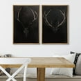 thumbnail image 4 of IDEA4WALL Framed Canvas Print Wall Art Set Rustic Antler Skull Pattern Prints Dark Dramatic Black Vintage-Inspired Deer and Elk Antlers Illustrations Minimal for Home Decor - 24"x36"x2 Natural, 4 of 5