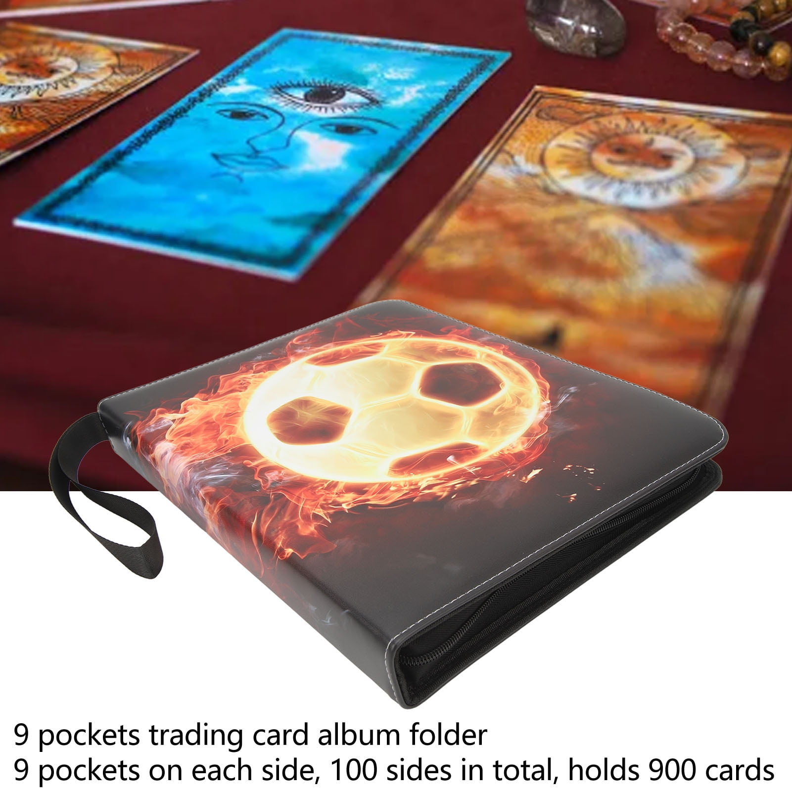 900-Pocket Trading Card Binder – 9-Pocket Pages, 3-Ring, With Zipper For MTG, Sports & TCG Cards