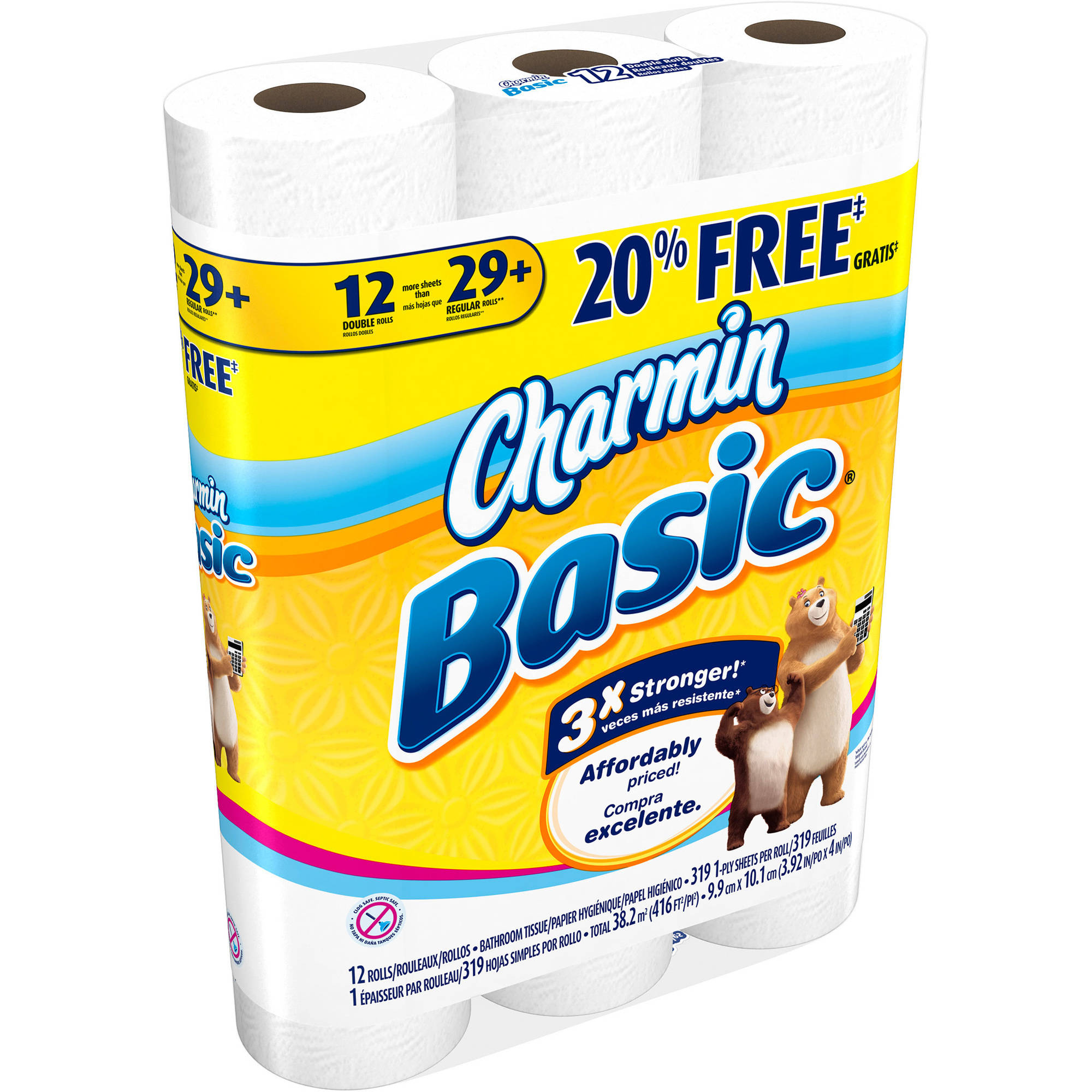 Charmin Basic Toilet Paper, 12 double rolls - Walmart.com Charmin Basic Toilet Paper, 12 double rolls - Walmart.com