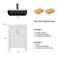 thumbnail image 6 of FULLWATT 24 Inches Bathroom Vanity in White Finish with Square Ceramic Vessel Sink, Single Bathroom Vanity with Top, 2-Door Cabinet, 6 of 13