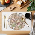 thumbnail image 2 of Coastal Conch Placemats Set of 4, Watercolor Ocean Nautical Beach Seashells Placemats for Dining Table, Place Mats for Kitchen Tabletop, Waterproof Wipeable Dining Table Mats Set, 2 of 9