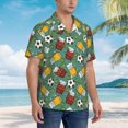 thumbnail image 5 of Daiia Beer And Soccer Hawaiian Shirt for Men Gentle Cotton Regular Short Sleeve Casual-Medium, 5 of 9