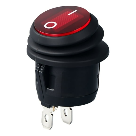 Waterproof and Oil Resistant Round Rocker Switches 2 Pin 2 Position for Home Appliances and Industrial Control