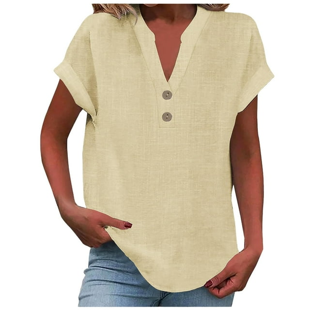 Camiseta sin mangas de verano holgada con cuello en V y pliegues para mujer: blusa fluida sin mangas con dobladillo curvo.