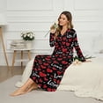 thumbnail image 3 of Xoenoiee Heart Love Print Nightgown for Women Holiday Sleepwear Long Nightshirt Valentine's Day Full Length Louge Dress V Neck Nightdress, XL, 3 of 7