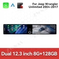 thumbnail image 2 of ZWNAV Dual 12.3 inch Screen Car Radio For Jeep Wrangler Unlimited 2004-2017 Android GPS Navigation Multimedia Video Player Stereo Receiver Head Unit, 2 of 13