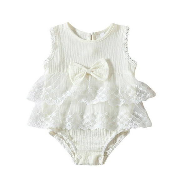 Siilsaa Baby Rompers Girl Unisex Short Sleeve Round Neck Print Romper Cute Baby Wear Baby Jumpsuit White,70