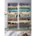 thumbnail image 3 of Retro Farm Animals Sheer Curtains 84 Inch Length 2 Panels Set Window Treatments, Country Cow Pig Chicken Turquoise Wood Rod Pocket Semi Curtains for Living Room/Bedroom/Kitchen Décor, 104"W x 84"L, 3 of 7
