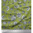 thumbnail image 1 of Soimoi Satin Silk Fabric Paisley & Floral Artistic Print Fabric by Yard 42 Inch Wide, 1 of 1