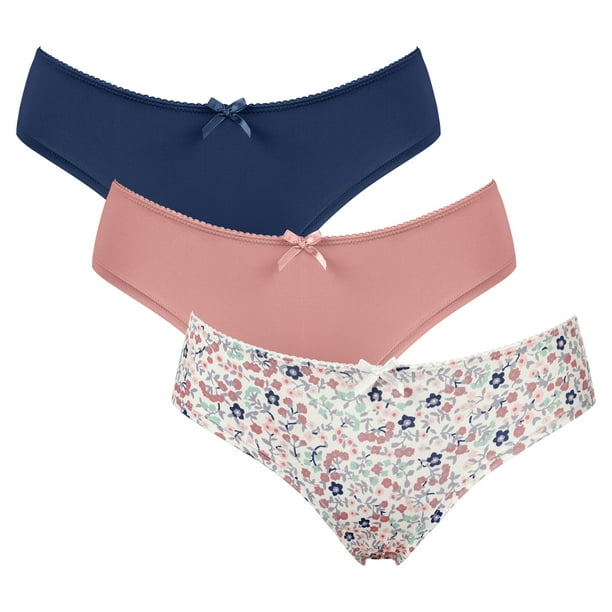 Charmo Women's Cotton Underwear Stretch Bikini Panties High Cut Briefs Low  Rise 4 Packs