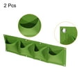 thumbnail image 3 of Uxcell 4 Pockets Vertical Hanging Felt Fabric Grow Bag Plant Container, Green 2 Pack, 3 of 6