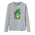 thumbnail image 4 of FAIWAD Hauts de la Saint-Patrick pour Femmes à Manches Longues, Col Rond, Imprimés, Décontractés, Tuniques Grande Taille, 4 of 4