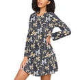 thumbnail image 3 of joogoo Black Gold Bows Women's Long Sleeve Nightgown Sleepwear L, 3 of 8
