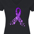 thumbnail image 4 of Inktastic Alzheimer's Awareness Purple Ribbon made of Heart Women's V-Neck T-Shirt, 4 of 5