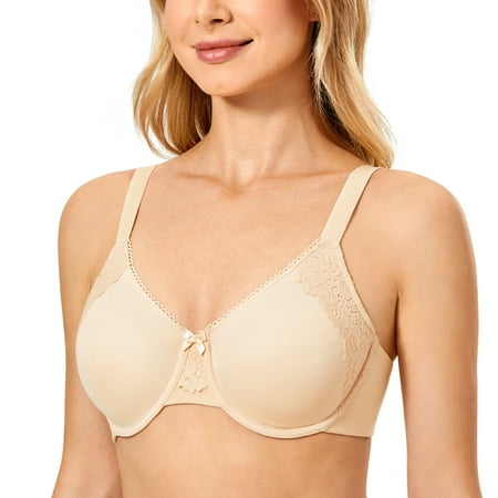 

DELIMIRA Women s Full Coverage Minimizer Underwire Unlined Support Cotton Bra