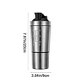 thumbnail image 5 of Fwttom Water Bottle - 20oz + 6.7oz Two Compartments Stainless Steels Wide Mouths Gym Powder Mixed Water Bottle with Stainless Steel Beads, Water Level Scale, 5 of 9