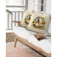 thumbnail image 6 of Waterproof Outdoor Throw Pillows with Inserts 18"x18", Sunflower Soft Decorative Pillowcases for Couch Bedroom, Gnomes Yellow Checkered Eucalyptus Leaves Pillow Covers for Sofa Living Room, 6 of 7