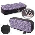 thumbnail image 4 of Lsque Daisies Flowers Printed Big Capacity PU Leather Pencil Case Large Pencil Pouch Stationery Pen Bag Pencil Holder for Teen, 4 of 6