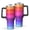 Black, variant on 40oz Tumbler with Handle and Straw, Vacuum Insulated Stainless Steel Travel Mug, Fits Car Cup Holder, Neon Rainbow Print