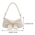 thumbnail image 2 of Lindo bolso de hombro con decoración de lazo, bolso de cuero de PU para las axilas, bolso dulce para mujer, 2 of 8