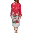 thumbnail image 2 of Yuyamidu Christmas Long Sleeve Robes for Women Snowman Mid-Length Night Robe Size S Red Ladies Bathrobe Long Sleepwear Lightweight Zipper Front Housecoat, 2 of 7